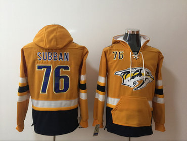 Predators 76 P.K. Subban Yellow All Stitched Hooded Sweatshirt Predators 76 P.K. Subban Yellow All Stitched Hooded Sweatshirt