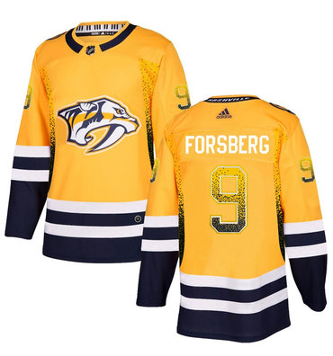 Predators 9 Filip Forsberg Gold Drift Fashion Adidas Jersey
