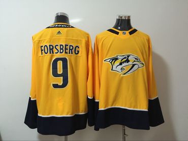 Predators 9 Filip Forsberg Yellow Adidas Jersey