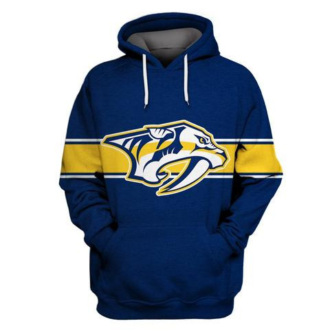 Predators Blue All Stitched Hooded Sweatshirt Predators Blue All Stitched Hooded Sweatshirt