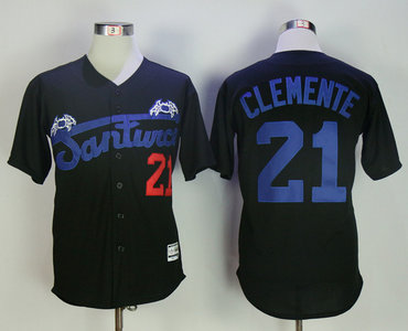 Puerto Rico Cangrejeros De Santurce 21 Roberto Clemente Black Throwback Baseball Jersey Puerto Rico Cangrejeros De Santurce 21 Roberto Clemente Black Throwback Baseball Jersey