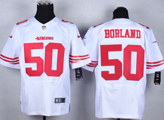 New San Francisco 49ers #50 Chris Borland White Color NFL Elite Jersey New San Francisco 49ers #50 Chris Borland White Color NFL Elite Jersey