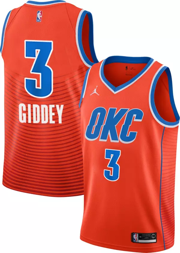 Oklahoma City Thunder #3 Josh Giddey Orange NBA Swingman Statement Edition 2019 2020 Jersey Oklahoma City Thunder #3 Josh Giddey Orange NBA Swingman Statement Edition 2019 2020 Jersey