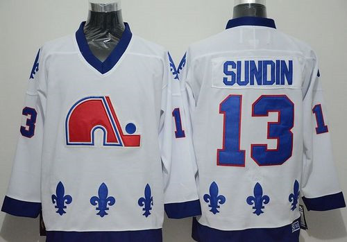 Quebec Nordiques #13 Mats Sundin White CCM Throwback Stitched NHL Jersey Quebec Nordiques #13 Mats Sundin White CCM Throwback Stitched NHL Jersey