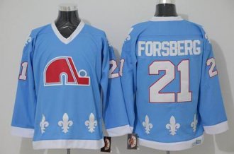 Quebec Nordiques #21 Peter Forsberg Light Blue CCM Throwback Stitched NHL Jersey Quebec Nordiques #21 Peter Forsberg Light Blue CCM Throwback Stitched NHL Jersey
