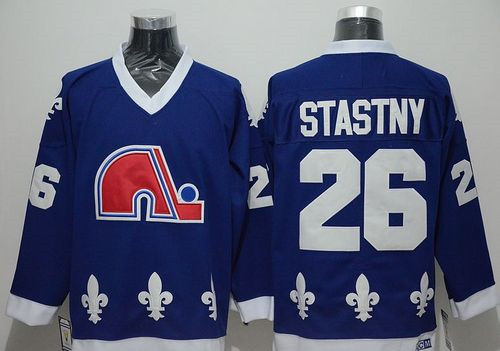 Quebec Nordiques #26 Peter Stastny Blue CCM Throwback Stitched NHL Jersey Quebec Nordiques #26 Peter Stastny Blue CCM Throwback Stitched NHL Jersey
