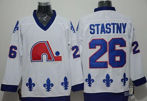 Quebec Nordiques #26 Peter Stastny White CCM Throwback Stitched NHL Jersey Quebec Nordiques #26 Peter Stastny White CCM Throwback Stitched NHL Jersey