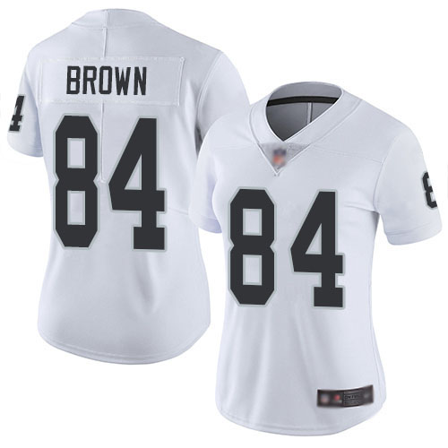 Raiders #84 Antonio Brown White Women's Stitched Football Vapor Untouchable Limited Jersey