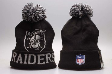 Raiders Big Logo Black Knit Hat YP