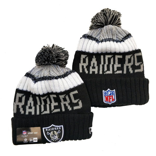 Raiders Black Knit Hat -YD