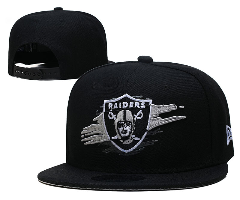 Raiders Black Snapback Hat--YD