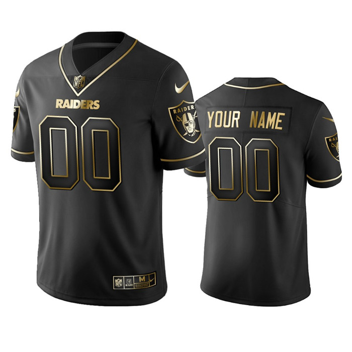 Raiders Custom Men's Stitched NFL Vapor Untouchable Limited Black Golden Jersey Raiders Custom Men's Stitched NFL Vapor Untouchable Limited Black Golden Jersey