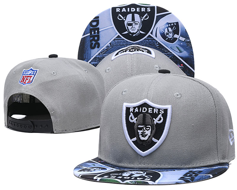 Raiders Fresh Logo Gray Adjustable Hat TX