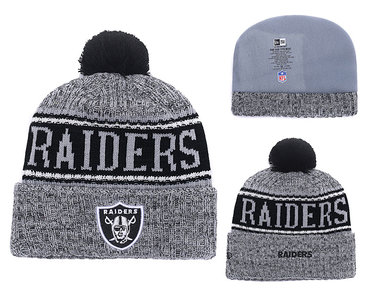 Raiders Fresh Logo Gray Knit Hat YD