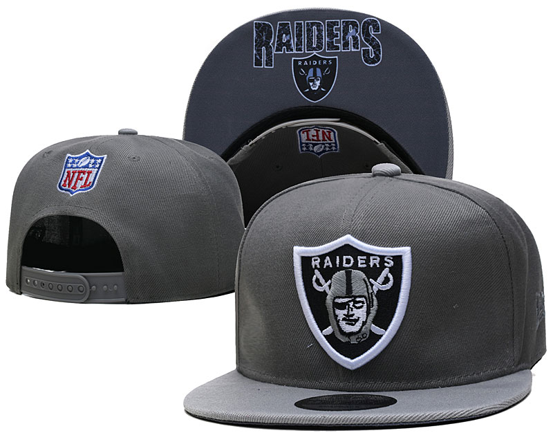 Raiders Gray Snapback Hat --TX