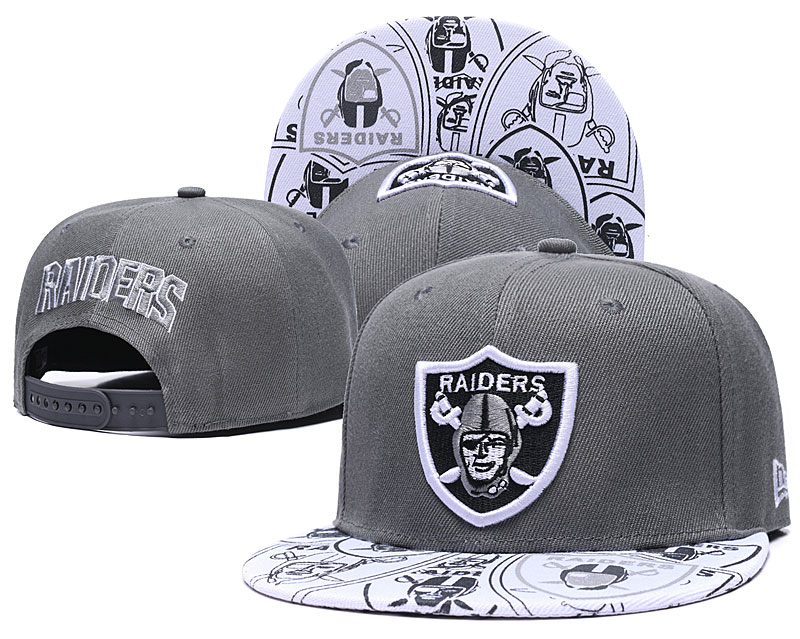Raiders Logo Gray Adjustable Hat GS