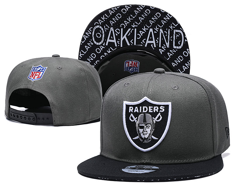 Raiders Logo Gray Adjustable Hat TX