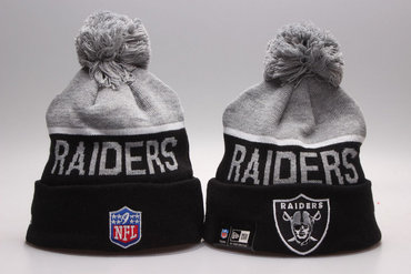 Raiders Team Logo Black & Gray Knit Hat YP