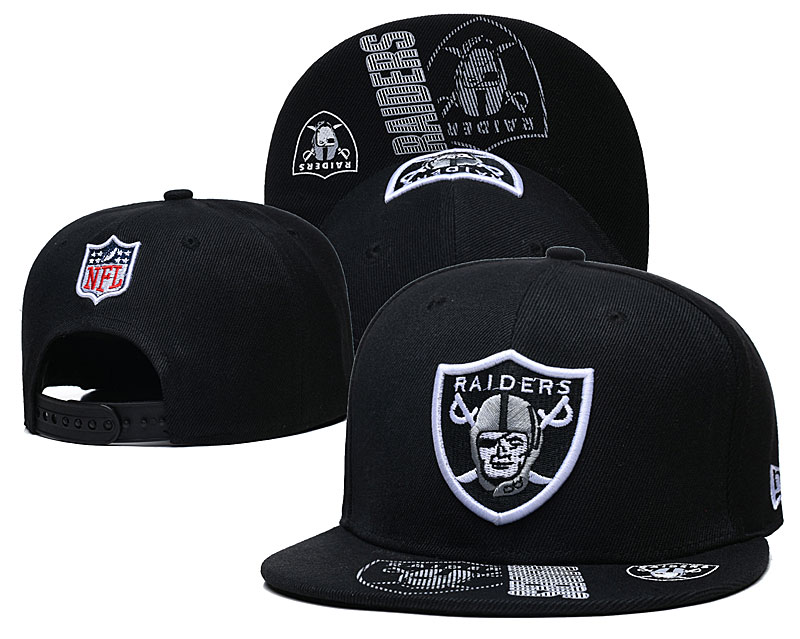 Raiders Team Logo Black Adjustable Hat GS