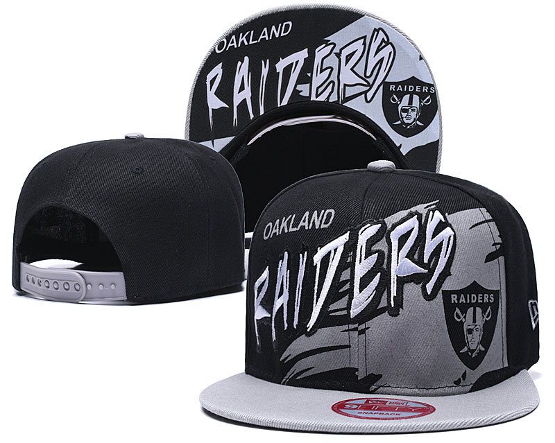 Raiders Team Logo Black Gray Adjustable Hat TX