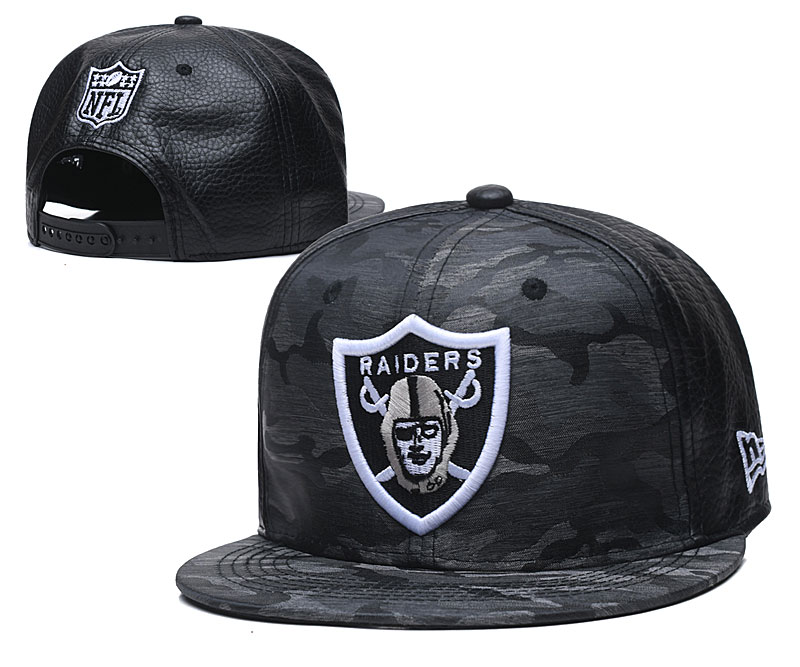 Raiders Team Logo Black Gray Adjustable Hat TX