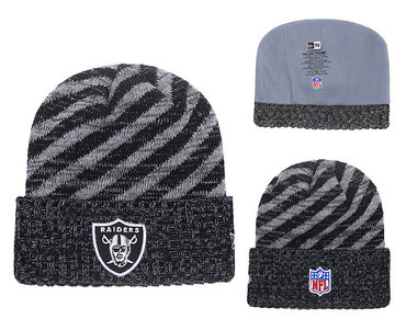 Raiders Team Logo Black Stripe Cuffed Knit Hat YD