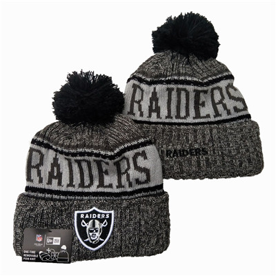 Raiders Team Logo Gray 100th Season Pom Knit Hat YD