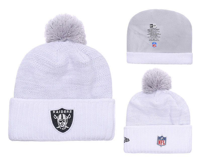 Raiders Team Logo White Knit Hat YD