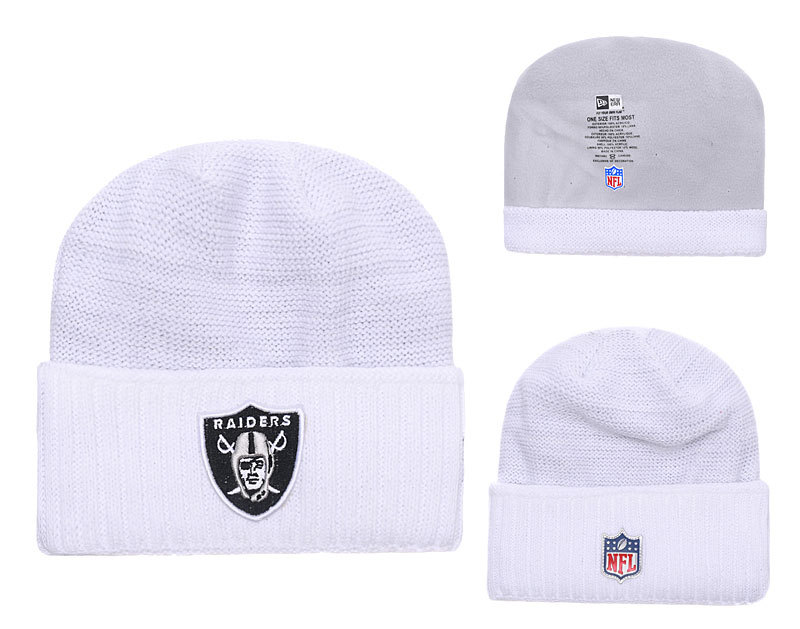 Raiders Team Logo White Knit Hat YD2