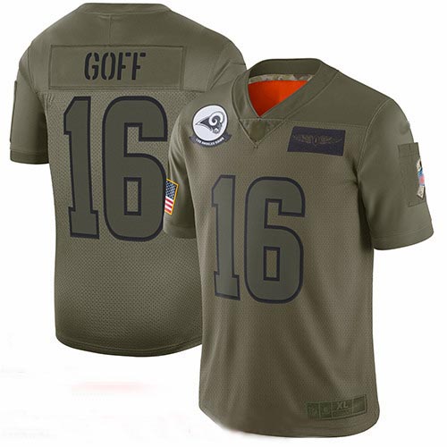 Rams #16 Jared Goff Camo Youth Stitched Football Limited 2019 Salute to Service Jersey Rams #16 Jared Goff Camo Youth Stitched Football Limited 2019 Salute to Service Jersey