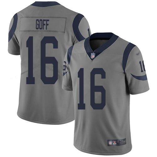 Rams #16 Jared Goff Gray Men's Stitched Football Limited Inverted Legend Jersey Rams #16 Jared Goff Gray Men's Stitched Football Limited Inverted Legend Jersey