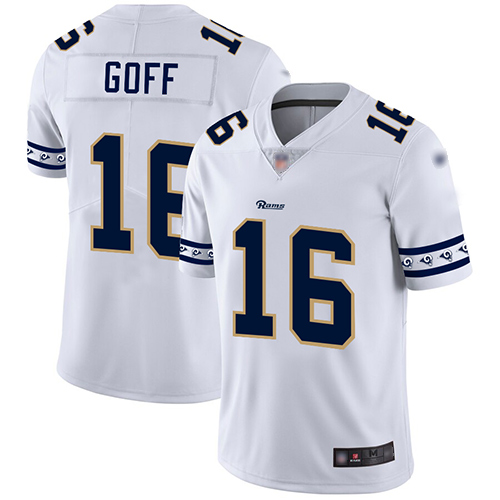 Rams #16 Jared Goff White Men's Stitched Football Limited Team Logo Fashion Jersey Rams #16 Jared Goff White Men's Stitched Football Limited Team Logo Fashion Jersey