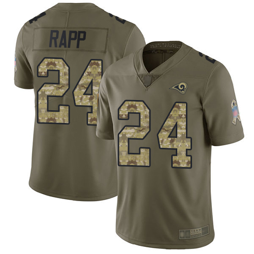 Rams #24 Taylor Rapp Olive Camo Men's Stitched Football Limited 2017 Salute To Service Jersey Rams #24 Taylor Rapp Olive Camo Men's Stitched Football Limited 2017 Salute To Service Jersey