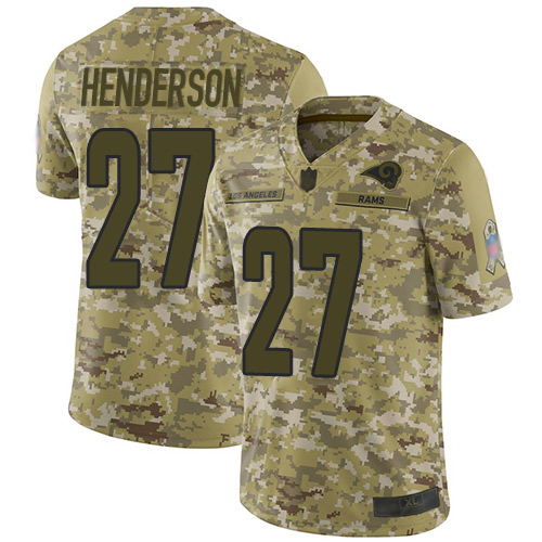 Rams #27 Darrell Henderson Camo Men's Stitched Football Limited 2018 Salute To Service Jersey Rams #27 Darrell Henderson Camo Men's Stitched Football Limited 2018 Salute To Service Jersey