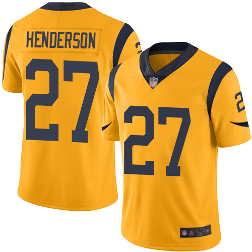 Rams #27 Darrell Henderson Gold Youth Stitched Football Limited Rush Jersey Rams #27 Darrell Henderson Gold Youth Stitched Football Limited Rush Jersey