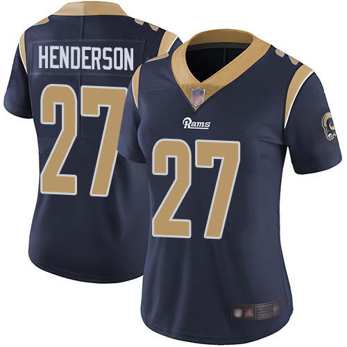 Rams #27 Darrell Henderson Navy Blue Team Color Women's Stitched Football Vapor Untouchable Limited Jersey Rams #27 Darrell Henderson Navy Blue Team Color Women's Stitched Football Vapor Untouchable Limited Jersey