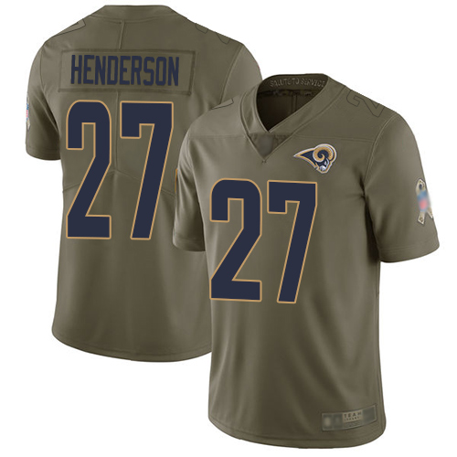 Rams #27 Darrell Henderson Olive Men's Stitched Football Limited 2017 Salute To Service Jersey Rams #27 Darrell Henderson Olive Men's Stitched Football Limited 2017 Salute To Service Jersey