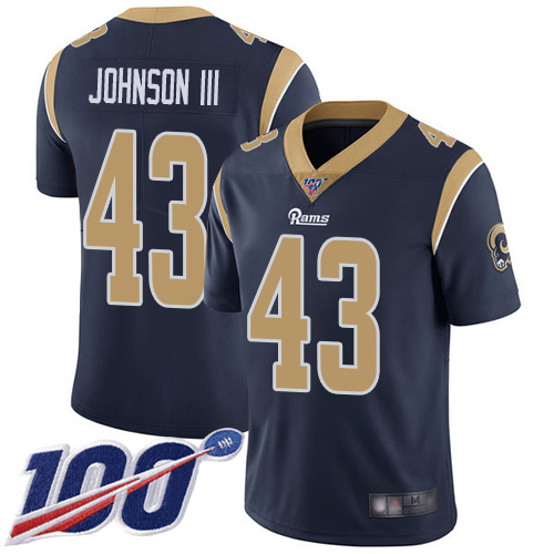 Rams #43 John Johnson III Navy Blue Team Color Men's Stitched Football 100th Season Vapor Limited Jersey Rams #43 John Johnson III Navy Blue Team Color Men's Stitched Football 100th Season Vapor Limited Jersey