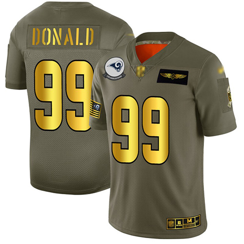 Rams #99 Aaron Donald Camo Gold Men's Stitched Football Limited 2019 Salute To Service Jersey Rams #99 Aaron Donald Camo Gold Men's Stitched Football Limited 2019 Salute To Service Jersey