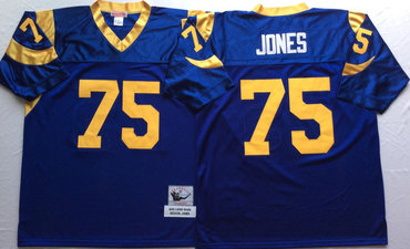 Rams 75 Deacon Jones Blue Throwback Jersey Rams 75 Deacon Jones Blue Throwback Jersey