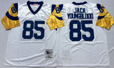 Rams 85 Jack Youngblood White Throwback Jersey Rams 85 Jack Youngblood White Throwback Jersey