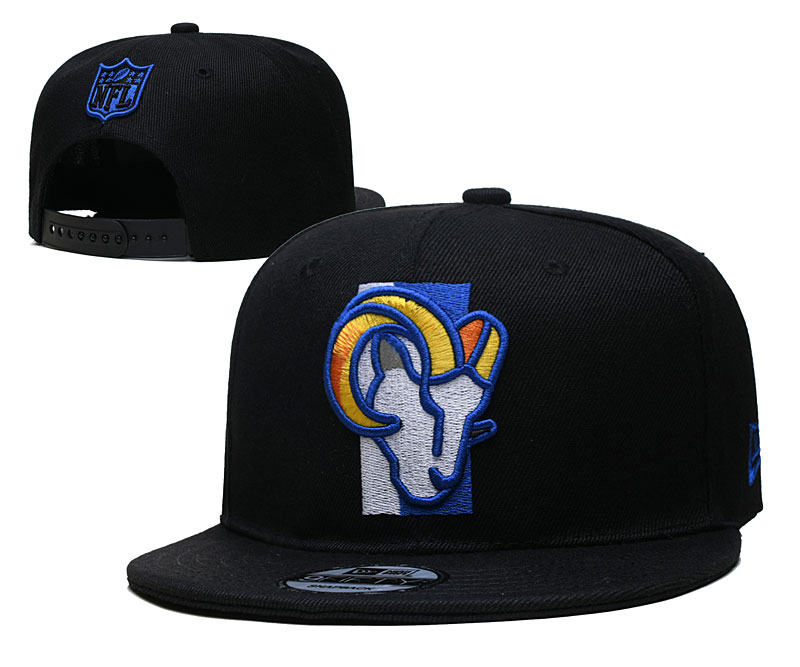 Rams Black Snapback Hat --YD