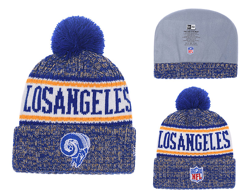 Rams Royal 2018 NFL Sideline Pom Knit Hat YD