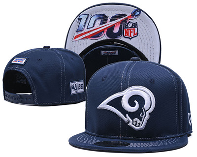 Rams Team Logo Navy 100th Seanson Adjustable Hat YD