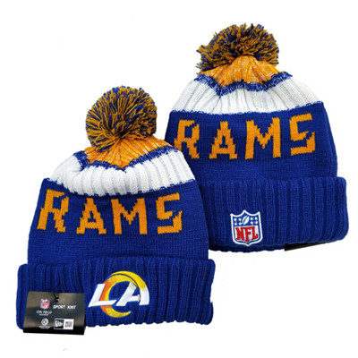 Rams Team Logo Royal Pom Knit Hat YD