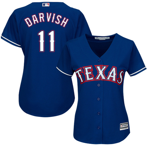 Rangers #11 Yu Darvish Blue Alternate Women's Stitched MLB Jersey