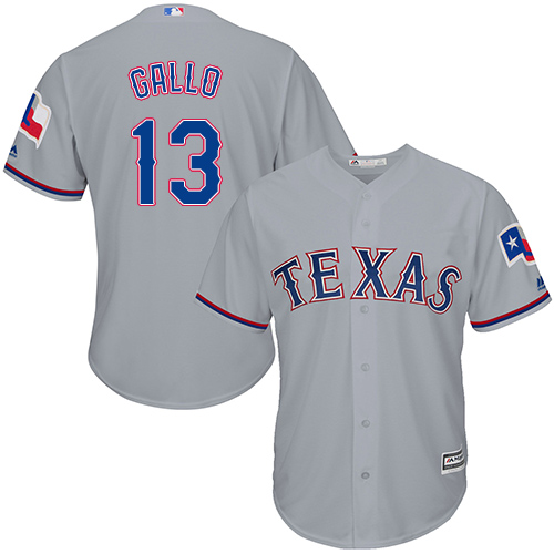 Rangers #13 Joey Gallo Grey Cool Base Stitched Youth MLB Jersey Rangers #13 Joey Gallo Grey Cool Base Stitched Youth MLB Jersey