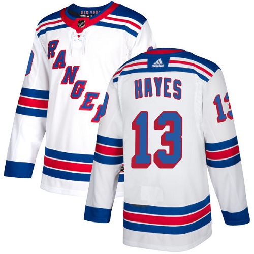 Rangers #13 Kevin Hayes White Road Authentic Stitched Hockey Jersey