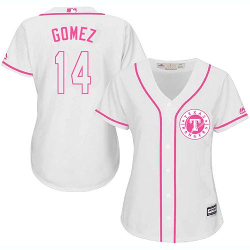 Rangers #14 Carlos Gomez White Pink Fashion Women's Stitched MLB Jersey Rangers #14 Carlos Gomez White Pink Fashion Women's Stitched MLB Jersey