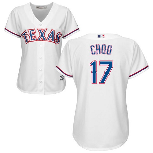 Rangers #17 Shin-Soo Choo White Home Women's Stitched MLB Jersey Rangers #17 Shin-Soo Choo White Home Women's Stitched MLB Jersey